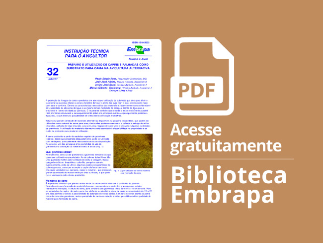 Preparo e utilização de capins palhadas como substrato para cama na avicultura alternativa